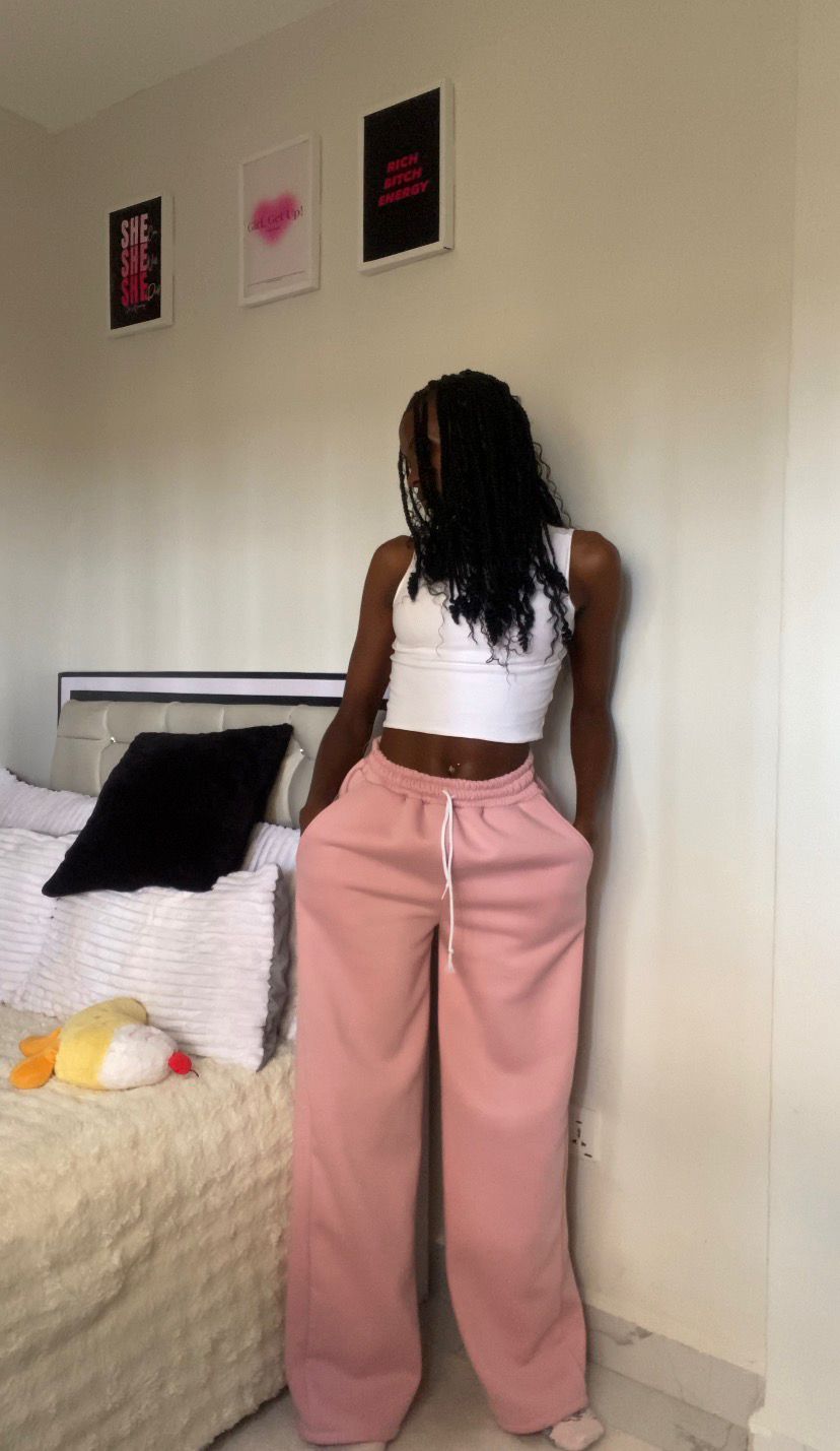 Wideleg Pants - Nude Pink